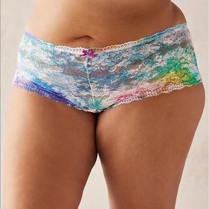 Torrid White tie dye lace cheeky panty